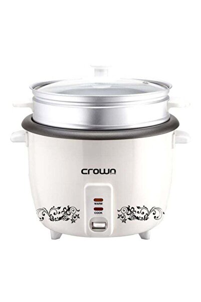 Generic طباخ أرز كراونلاين مع جهاز بخار 1 لتر 300 واط RC-168 أبيض
