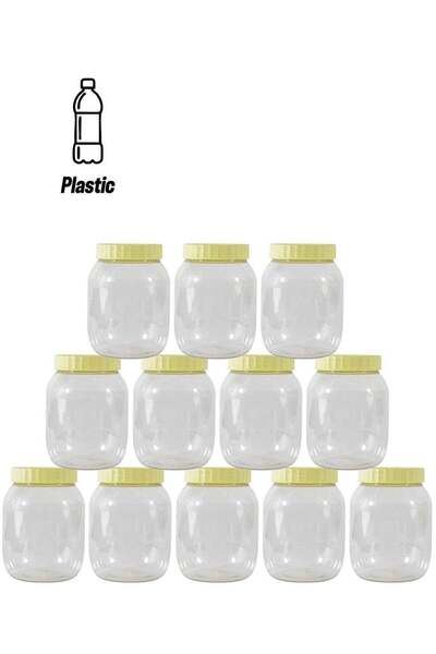 Generic 12-Pieces (750 ml) Plastic Spice Storage Pet Jar-Sunpet Round Clear J...