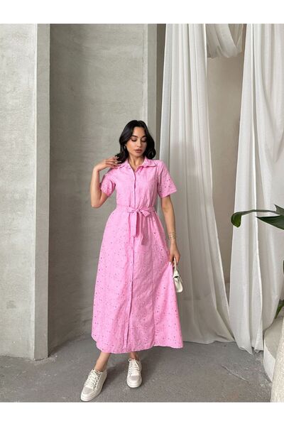 Queensland Waist Belted, Eye Beaded Pattern, Wrapped Maxi Length, Comfortable Stylish Casual Dress