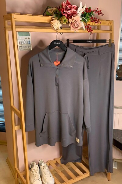 Büyük Moda Modal Tracksuit with Clip Detail