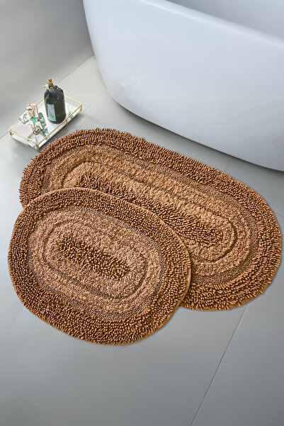 Bestekar سولفيا بني 100% قطن 60x100 - 50x60 سجادة حمام حديثة ناعمة قابلة للغسل