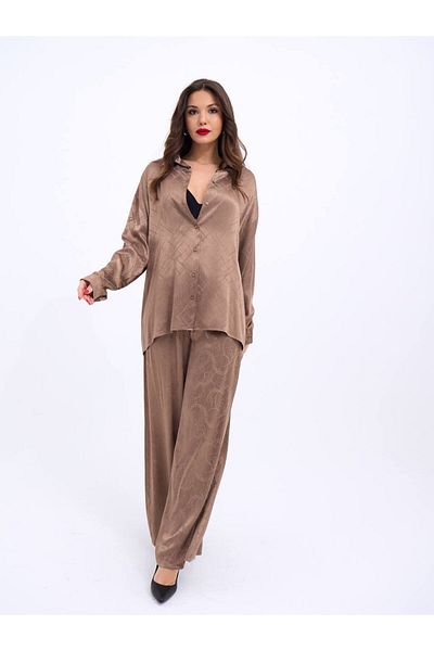 369 etnik butik Jacquard Satin Look Double Suit