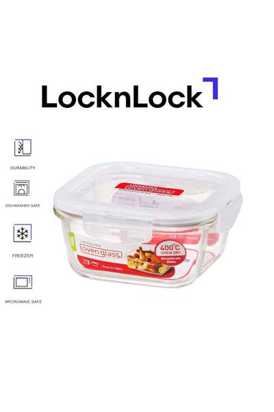 Generic LOCK & LOCK LocknLock 500ml Oven Glass Square Container â€“ Durable, Microwave Safe Food Storage So