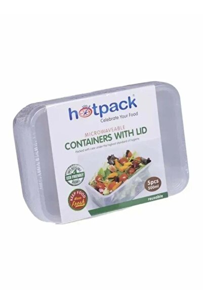 Generic Hotpack Rectangular Microwavable Container, 5 Pcs