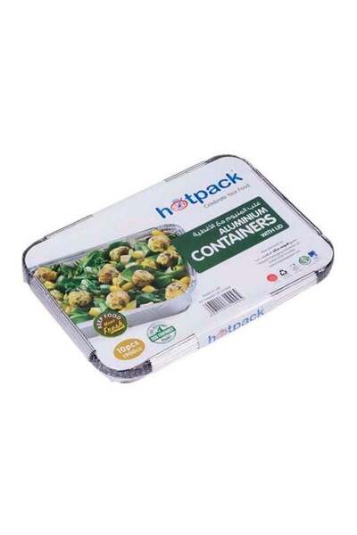 Generic Hotpack 10-Piece Disposable Aluminium Foil Food Take Away Container Silver