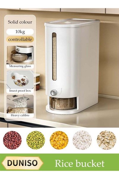 Generic Rice Dispenser, Large Dry Food Storage Container, Sealed Grain Dispen...