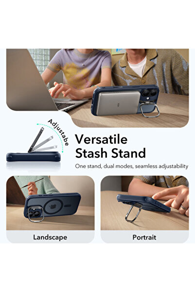 ESR Husa iPhone 17 Classic Hybrid HaloLock Kickstand, bleu