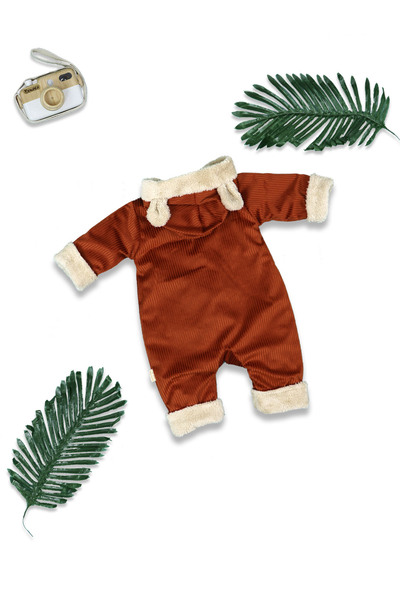 Nehad Bebe Baby Boy Welsoft Jumpsuit with Teddy Bear Accessory