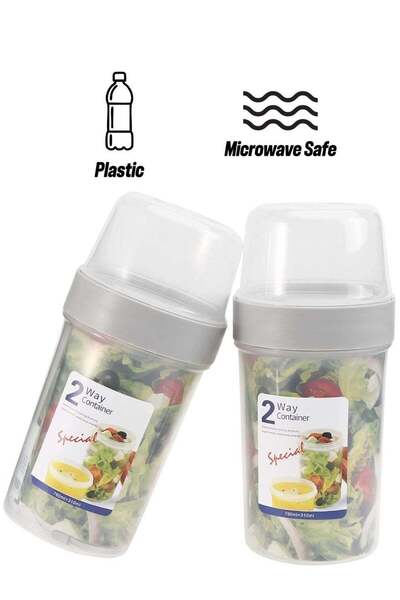 Generic SYOSI Cereal and Milk Container on the Go Double Layer Hiking Food Container Snack Cup Camping and
