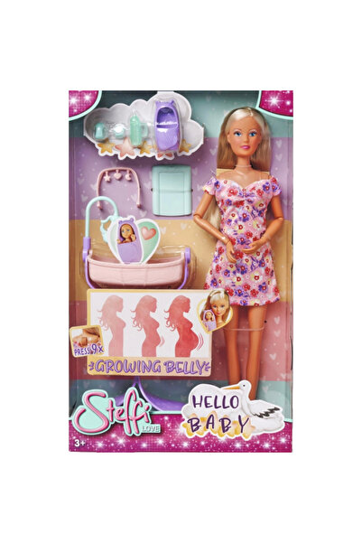 SPOR35 Kız Erkek Çocuk Oyuncak Hamile Steffi Karnı Büyüyen Bebek 29cm SMB-105...