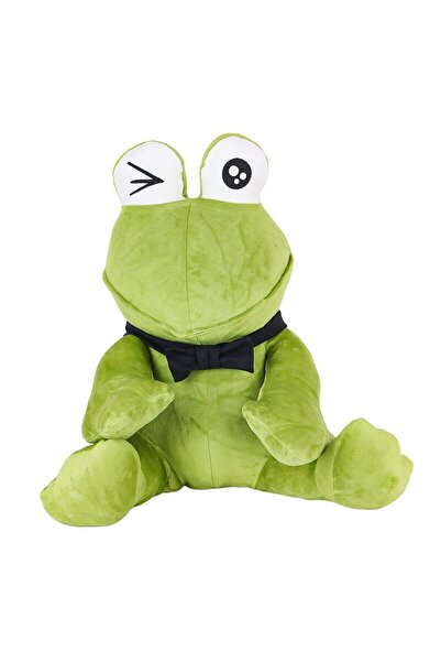 NEWBRENDHOME ألعاب تعليمية 1430 ضفدع أخضر جالس مع ربطة عنق من القطيفة - ألعاب...