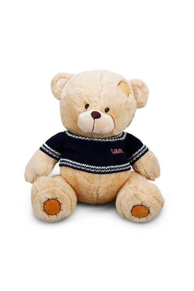 NEWBRENDHOME ألعاب تعليمية 01008 دمية دب قطيفة بسترة 42 سم. لعبة للأولاد والبنات