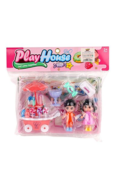 Gülce Design لعبة للفتيات 828-7 مجموعة ألعاب عربة الحلوى مع دمية - لعبة تعليمية للأولاد من بريستيج