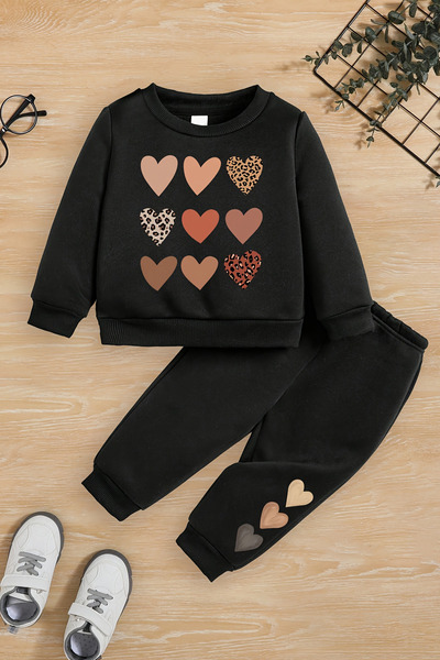 ADABEBEK New Season Heart Printed 2-Piece Baby Set 24309