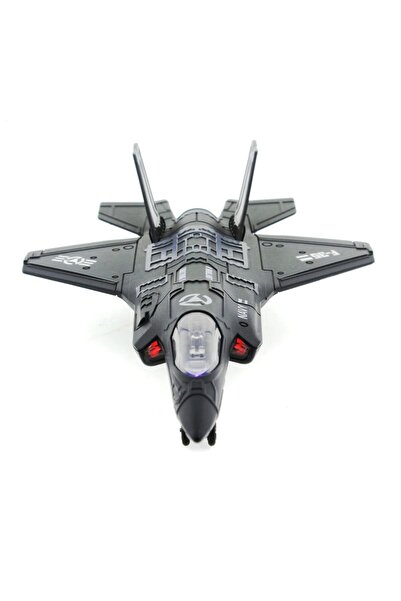 paraply طائرة حربية معدنية من نوع F-35 باللون الرمادي الداكن مع صوت وضوء، لعب...