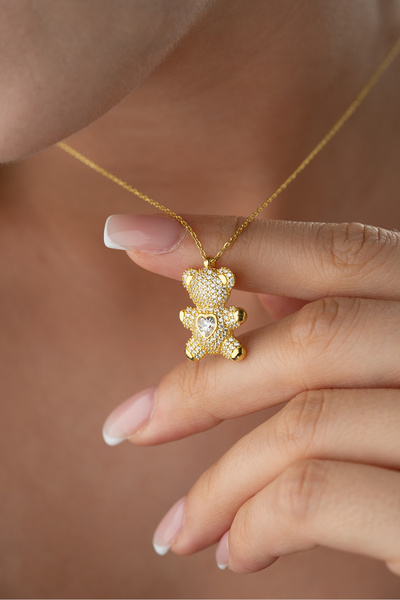 Silvano Jewelry 925 Ayar Gümüş Ayıcık Kolye