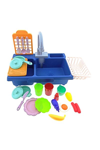 SPOR35 Çocuk Bebek Oyuncakları Sesli Lavabolu Mutfak Seti Kız Erkek Çocuk Oyu...