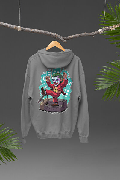 Nulivez هودي كبير الحجم للجنسين بتصميم جوكر مطبوع على الظهر