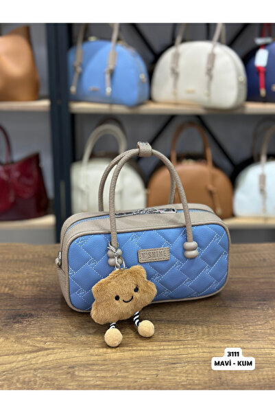 VICTORIA SHINE Quilt Detail and Charmly Hand and Shoulder Bag 3111 - Blue Sand