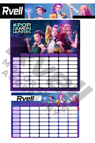 MKARAKAN ΑΥΤΟΚΟΛΛΗΤΟ ΠΛΗΡΗΣ ΠΡΟΓΡΑΜΜΑΤΙΣΗΣ ΜΑΘΗΜΑΤΩΝ RVELL ΜΕ ΣΧΕΔΙΟ KPOP 1 Τ...