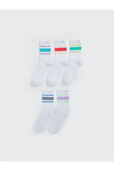 LC Waikiki Striped Girl's Socks 5-Piece