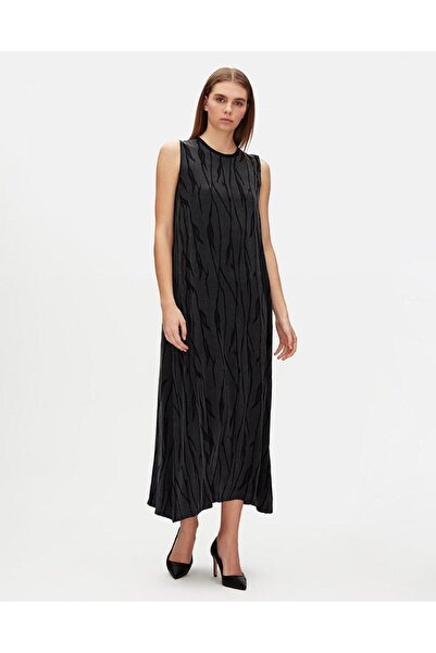 MISS DALIDA T25Y-4078 MISSDALIDA JAKARLI CUPRO KOLSUZ ELBİSE