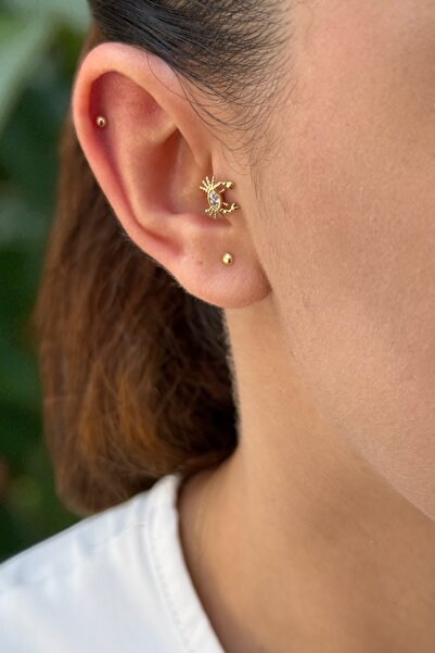 Utku Kuyumculuk 14 AYAR YENGEÇ TRAGUS VE HELİX KÜPE