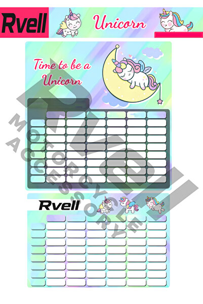 MKARAKAN STICKER DE PLANIFICARE A LECȚIILOR RVELL UNICORN 1 BUC 009
