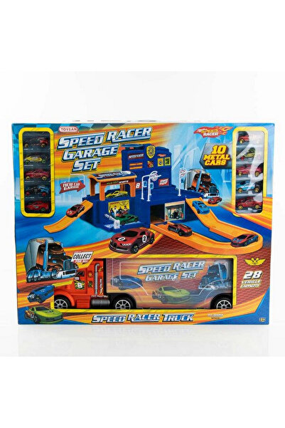 paraply Garaj Seti ve 10 Metal Araba Kız Çocuk Erkek Çocuk Oyuncak Eğitici Oy...