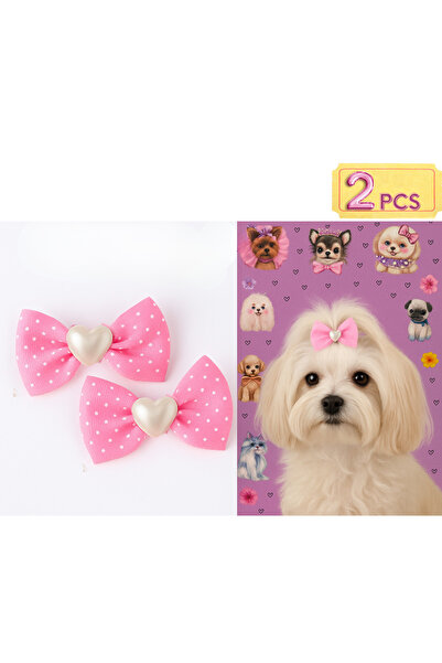 Hubjua Royal Dog Buckle Pink Heart Detail Clip Pins Buckle 2 Pieces (1 Pair)