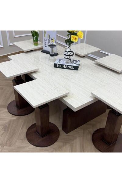 Generic Tables with Marble Alternative, Set of 6