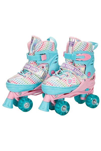 NEWBRENDHOME Öğretici Eğitici Oyuncaklar Rising Sports Işıklı 4 Teker Ayarlanabilir Paten 34-37 Kız Erkek Çocuk O