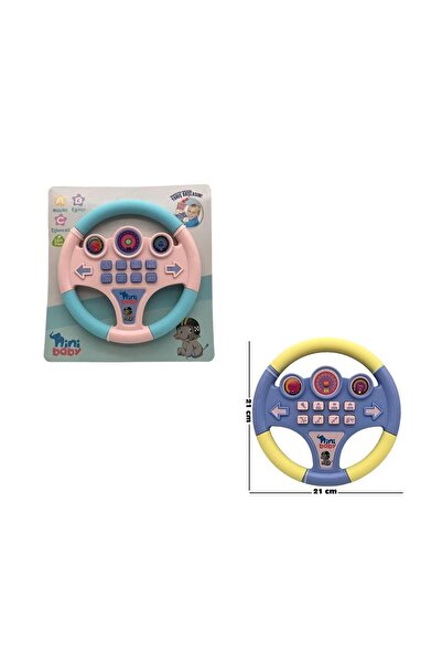 SPOR35 Kız Erkek Çocuk Oyuncak Nini Baby Direksiyon Eğitici Sesli Müzikli 21*21cm 8 Tuşlu Oyuncak Direksiyo