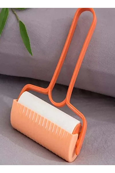 Generic fashionhome Sticky Clothes Hair Remover Lint Roller Brush Orange 18x11cm