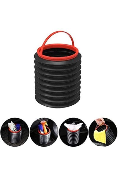 Generic Car Garbage Can with Lid, Small Foldable Car Trash Bin For Car Interior Outdoor Camping Fishing