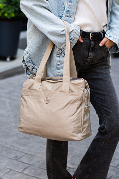 Sanmorris Şık ve Modern Büyük Boy - Bol Bölmeli Kadın El ve Omuz Çantası Spor...