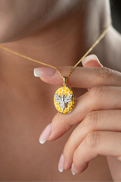 Silvano Jewelry 925 Ayar Gümüş Arı Petek Kolye