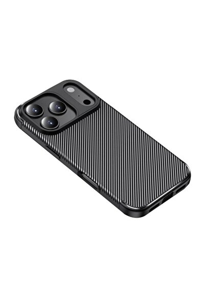 Techsuit Husa iPhone 17 Pro CarbonFiber, negru