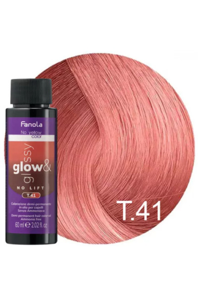 Fanola Toner for Hair T.41 Demi-permanent – No Yellow Glow & Glossy Gray Copper 60ml –