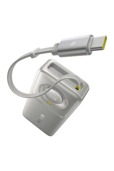Baseus Portable Battery 10000mAh Free 2 Pull Baseus, 30W, Gray