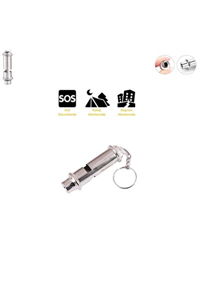 Paras Ticaret Yüksek Desibel Acil İmdat Düdüğü Çelik Islık Anahtarlık Kamp Yü...