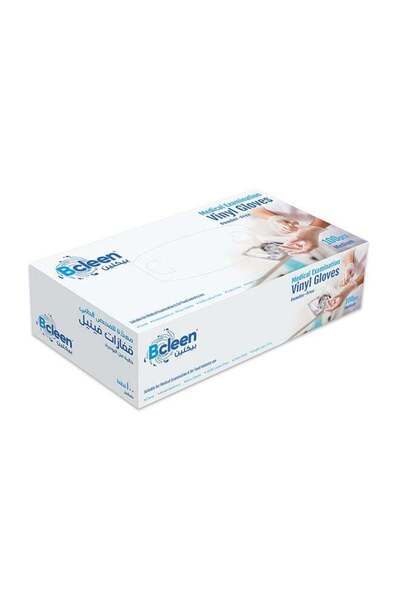 Generic Bcleen Vinyl Powder Free Medical Exam Medium Gloves 100 Count White
