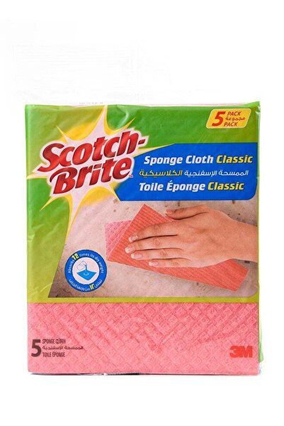 Generic Scotch Brite Sponge Cloth Classic Pack of 5 Absorbent, Durable, Cleaning Wipes for Stain Removal Pi