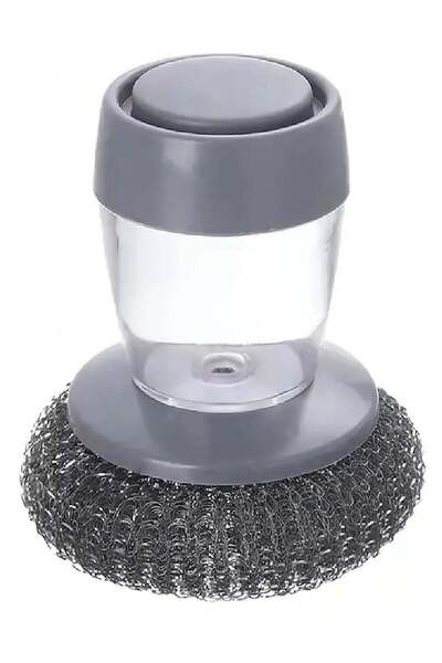 Generic OQUERA Soap-Dispensing Dish Brush with Steel Wool Scrubbers - Efficient Kitchen Cleaning Tool for P