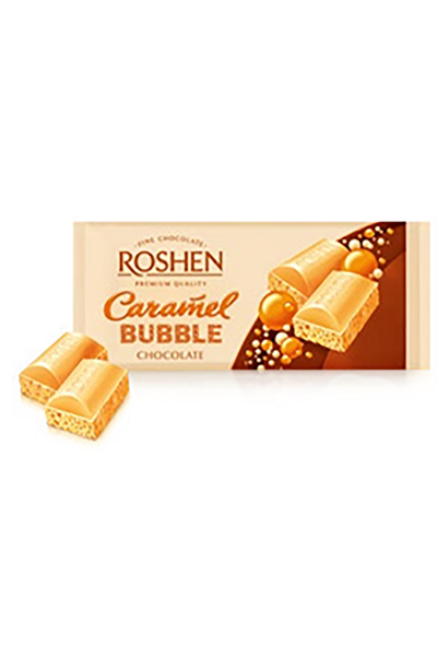 Roshen Aerated White Chocolate with Caramel, 4 pcs x 80 g,
