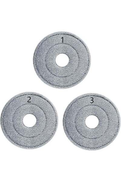 Generic Microfiber Mop Pads, 3 Pcs Round Washable Replace Mop Pads, Easy to Install Machine Washable Microf