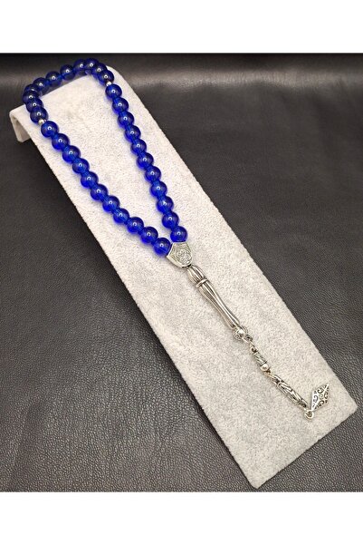 Han Ticarethane سبحة زجاجية طبيعية باللون الأزرق