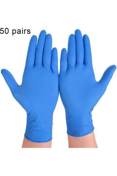 Generic Pack Of 50 Unisex Disposable Nitrile Gloves Blue