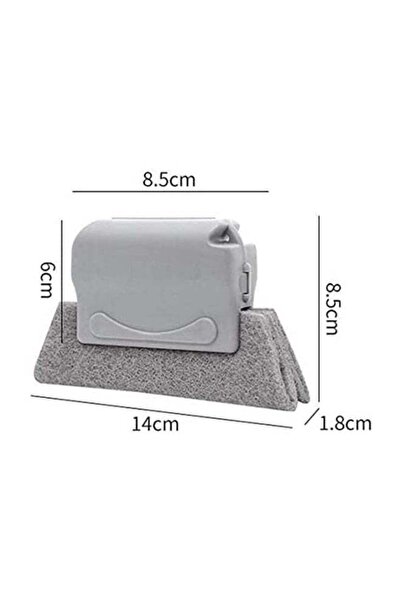 Generic WooFree 2Pcs Creative Groove Window Cleaning Brush Strong Cleaning Power Grey