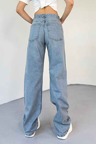 Cappmoda Jean-488 Light Blue Washed Basic Mom Jean